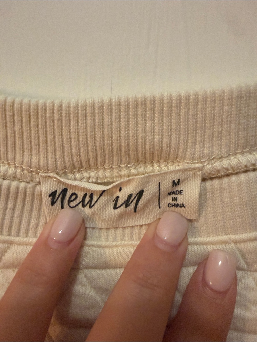 Cream Quilted Peplum Sweatshirt - Women - Picture 2 of 3